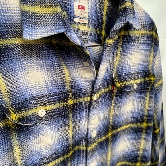 Unisex Levi’s Plaid Worker Flannel Long Sleeve Button Up Collared Overshirt - Picture 4 of 9